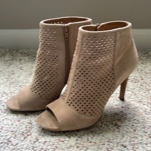 Audrey Brooke Peep Toe Suede Shoes